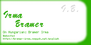 irma bramer business card